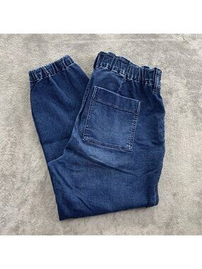 J Crew Utility Jogger Jeans Womens 33 Blue Denim Signature Stretch Tapered Leg